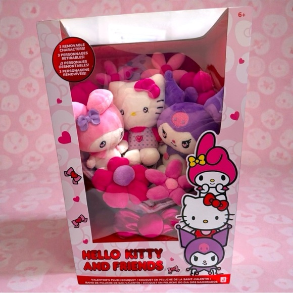 Hello Kitty Other - Hello Kitty My Melody Kuromi Valentine Plush Bouquet Boxed Sanrio NWT